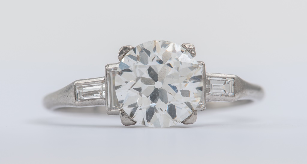 Art Deco platinum and diamond engagement ring, est. $12,000-$18,000