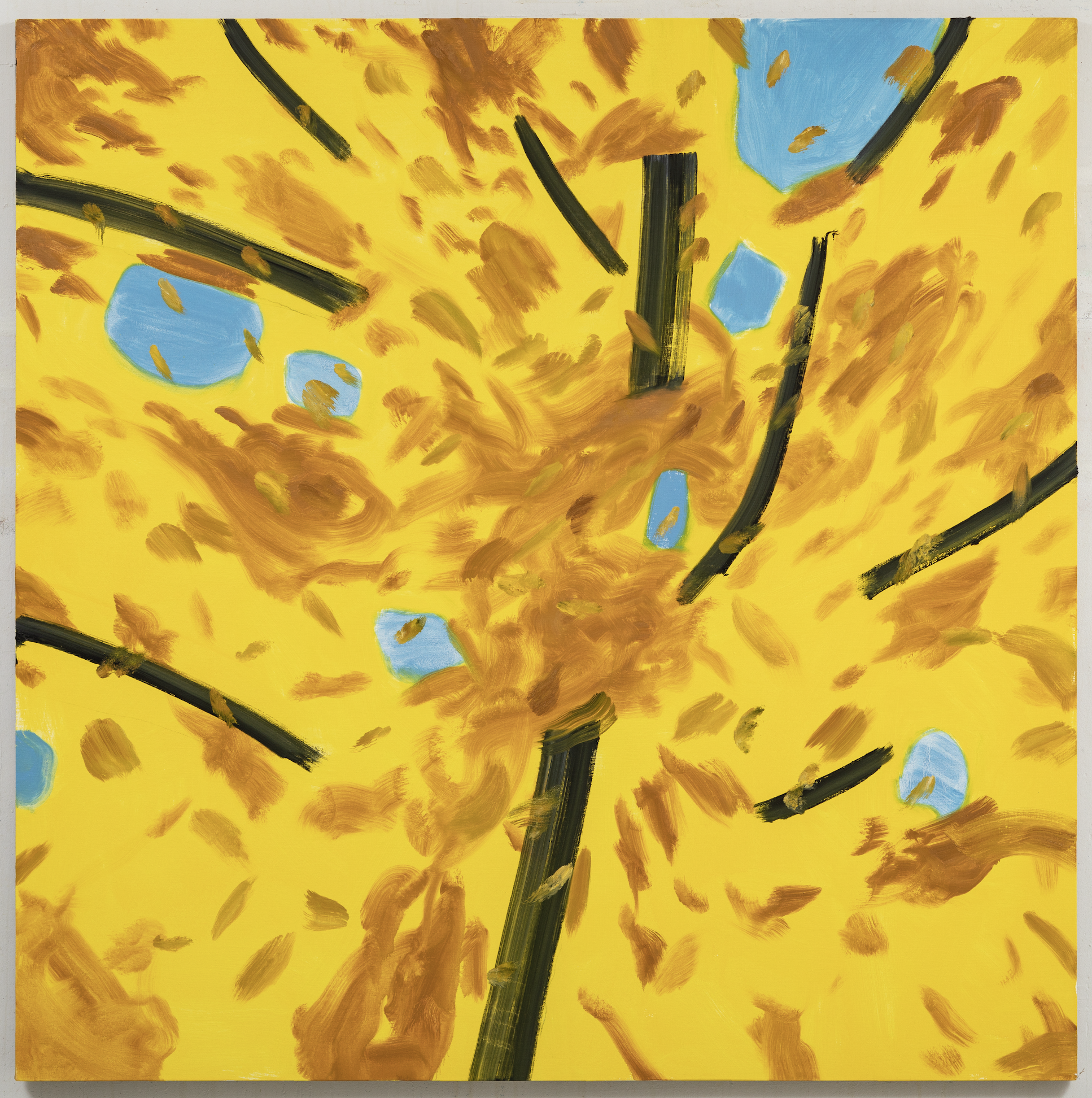 Alex Katz, ‘Yellow Tree 1,’ 2020. Oil on linen, 72 by 72in. (182.9 by 182.9cm). Private Collection, Republic of Korea. © 2022 Alex Katz/Artists Rights Society (ARS), New York. Photo: Courtesy of the artist and Gladstone Gallery