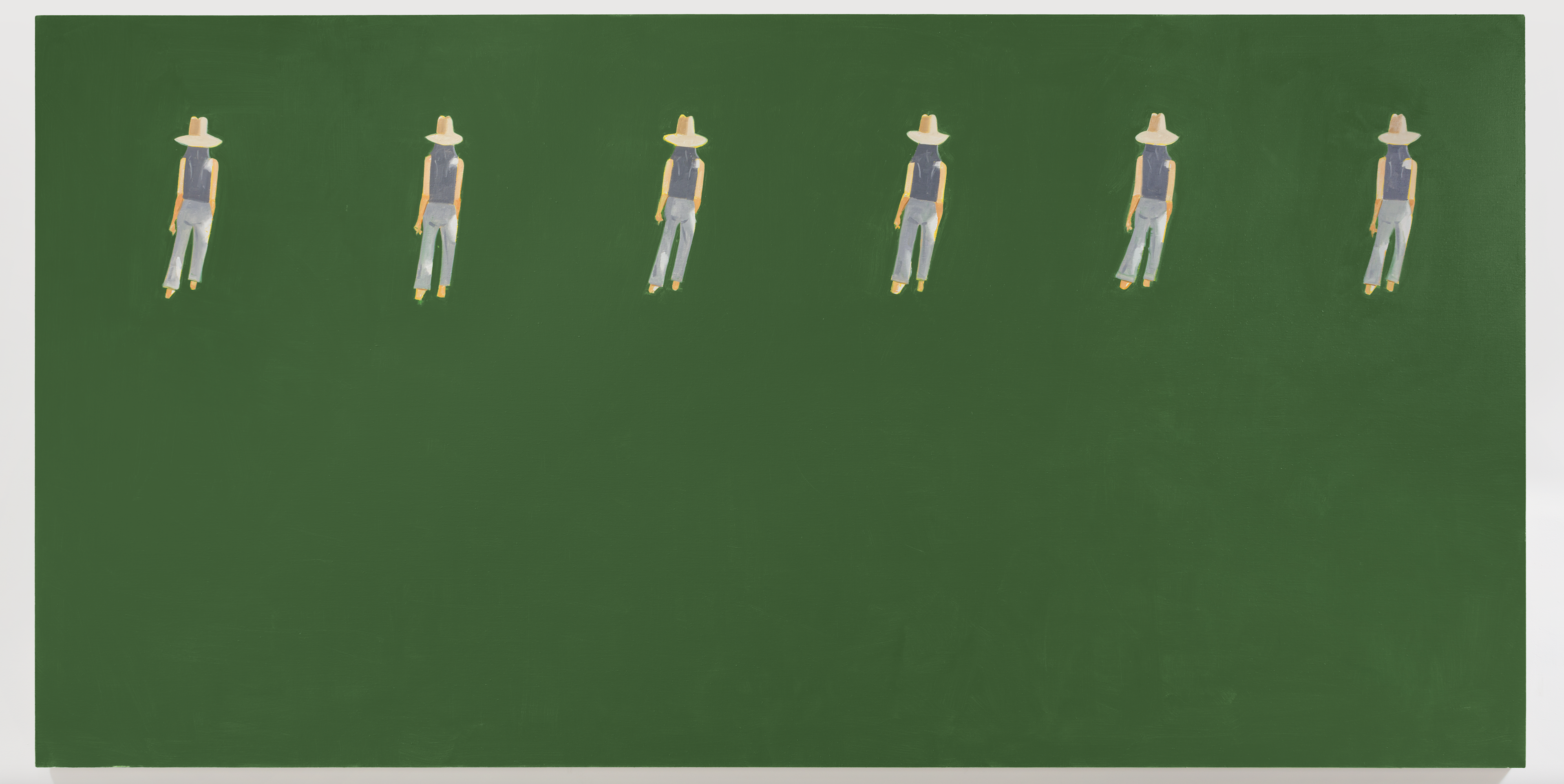 Alex Katz, ‘Departure (Ada),’ 2016. Oil on linen 72 by 144in. (182.9 by 365.8cm). Collection of Marguerite Steed Hoffman. © 2022 Alex Katz/Artist Rights Society (ARS), New York. Photo: Courtesy Collection of Marguerite Steed Hoffman