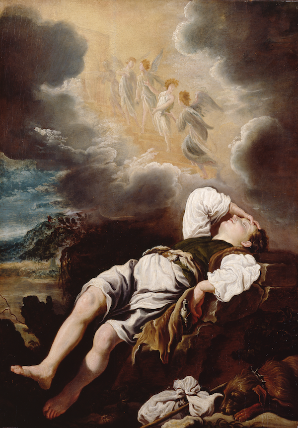  Domenico Feti, ‘Jacob’s Dream,’ circa 1613-1614. Oil on wood panel. 23.8 by 17.1in. Detroit Institute of Arts, Founders Society Purchase, General Membership Fund, 39.669. USA Photo: © Detroit Institute of Arts, USA / Bridgeman Images
