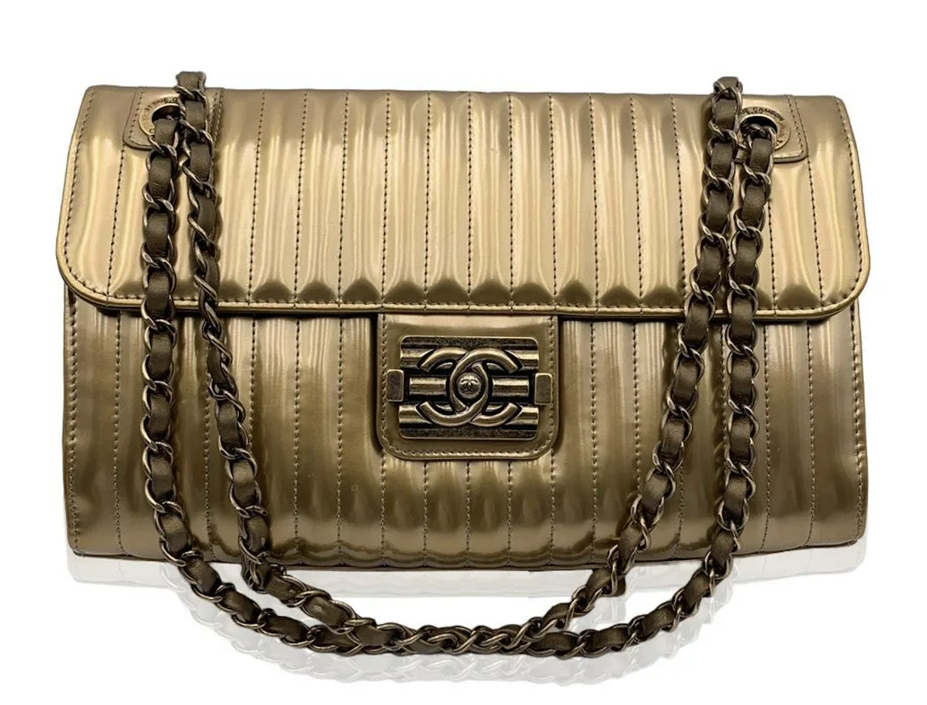 Chanel quilted Boy shoulder bag in gold, est. $4,500-$5,500