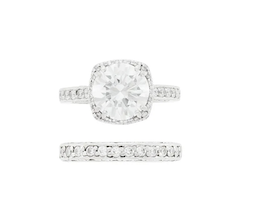 Platinum and diamond ring and diamond band ring, $28,350