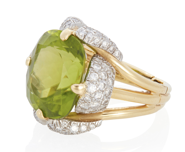  Verdura peridot and diamond ring, est. $6,000-$8,000