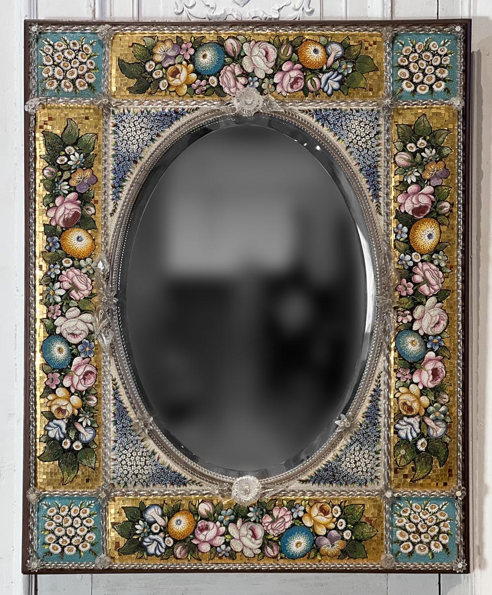  Italian millefiori micro mosaic Venetian mirror, recently restored, est. $100-$25,000