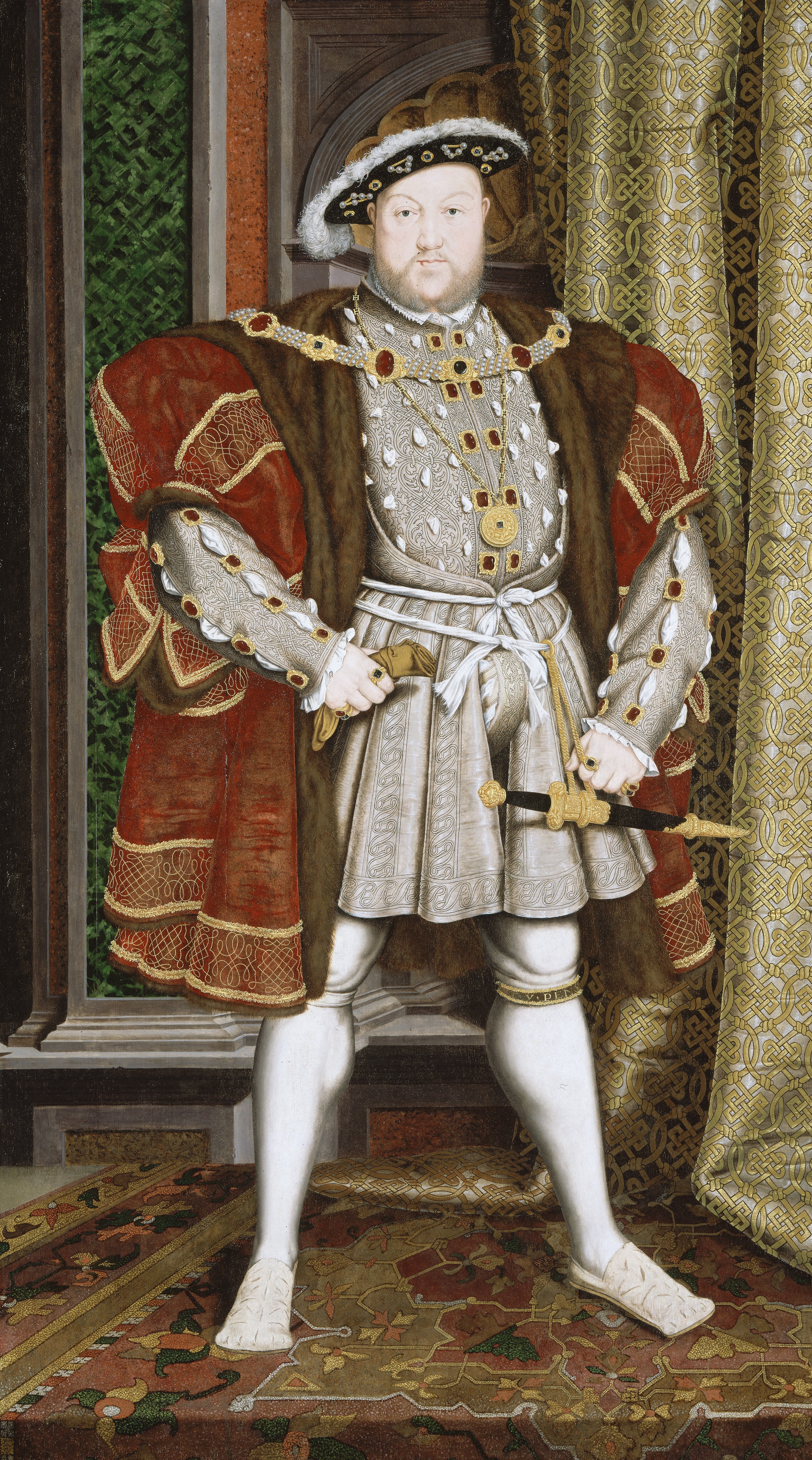 Workshop of Hans Holbein the Younger (German, Augsburg 1497/98–1543 London), ‘Henry VIII,’ circa 1540. Oil on panel, 93 5/8 by 52 3/4in. (237.9 by 134cm). Walker Art Gallery, National Museums Liverpool (WAG 1350). Image Courtesy National Museums Liverpool, Walker Art Gallery 