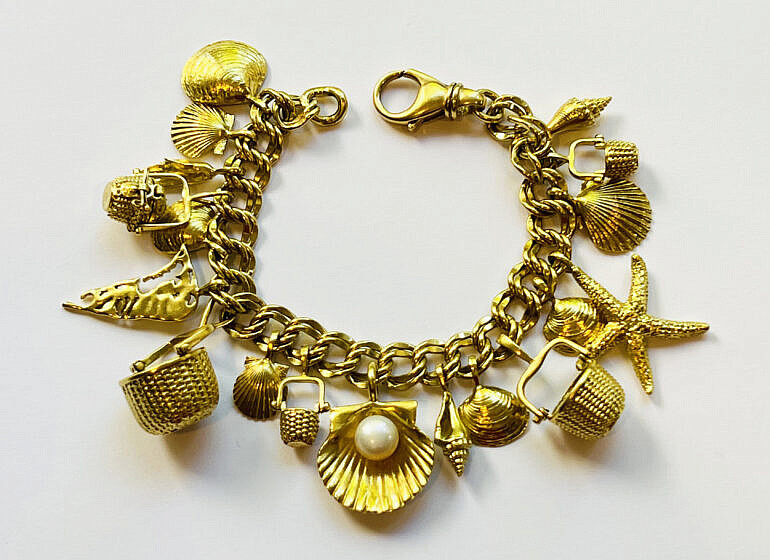  18K gold Nantucket charm bracelet by Diana Kim England, $17,220