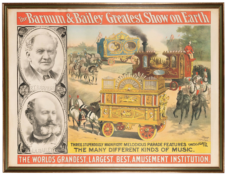  Circa-1890 Barnum & Bailey circus poster, est. $1,400-$2,400