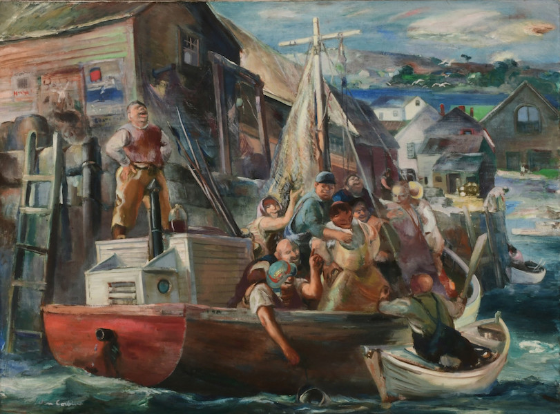  Jon Corbino, ‘Fishermen in the Harbor,’ $8,000-$12,000
