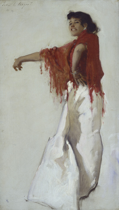 John Singer Sargent, ‘Spanish Roma Dancer,’ circa 1879-1880. Oil on canvas. Framed: 66.04 by 46.36cm (26 by 18 1/4in.), image: 46.36 by 28.58cm (18 1/4 by 11 1/4 in.) Private collection. © Quick Silver Photographers