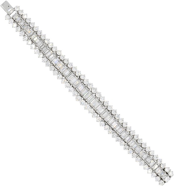 Platinum bracelet with more than 45 carats of diamonds, est. $60,000-$80,000