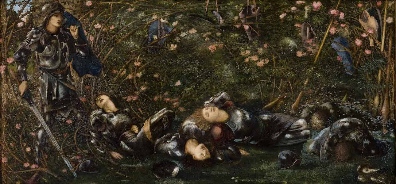 Edward Coley Burne-Jones (1833-1898), ‘The Small Briar Rose Series: The Prince Enters the Woods,’ 1871-1873 oil on canvas, 24 1/8 by 51 1/8in. (61.3 by 129.9cm.), Museo de Arte de Ponce. The Luis A. Ferre Foundation, Inc. 