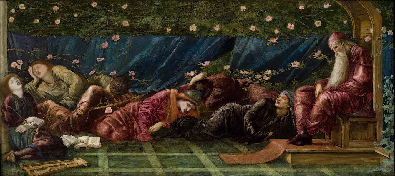 Edward Coley Burne-Jones (1833-1898), ‘The Small Briar Rose Series: The King and His Court,’ 1871-1873 oil on canvas, 24 by 53 1/4in. (61 by 135.3cm.), Museo de Arte de Ponce. The Luis A. Ferre Foundation, Inc. 