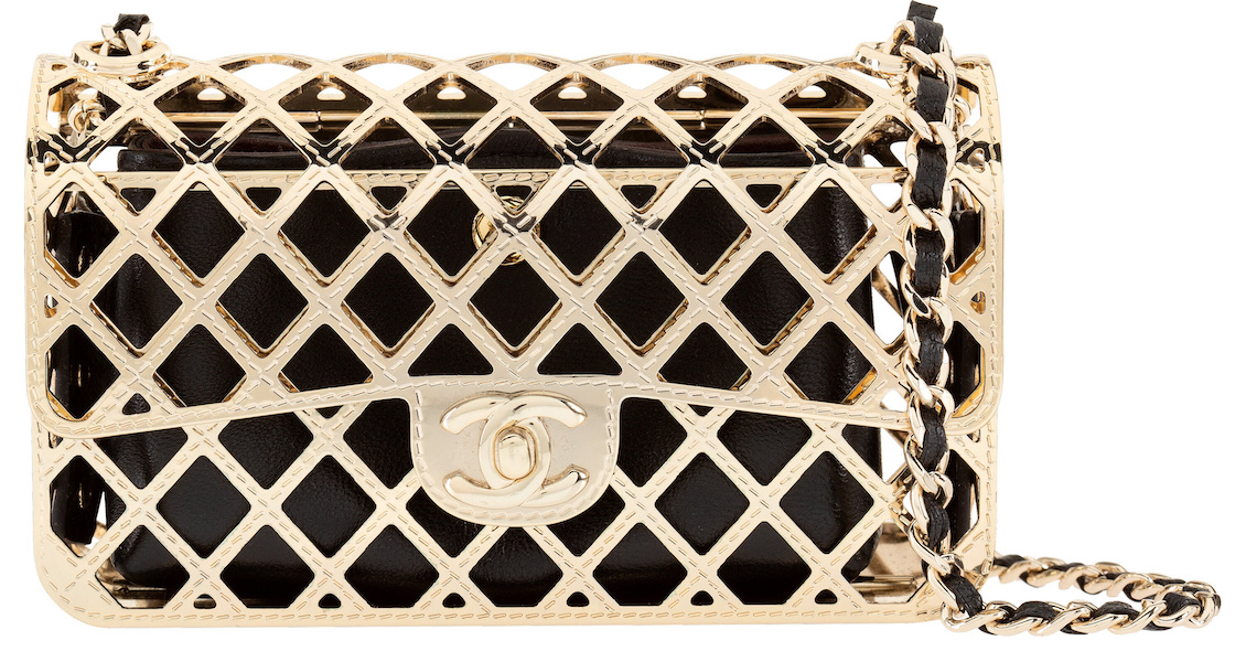 Chanel Gold-Tone Metal Mini Cage Flap Bag, estimated at $8,000-$10,000. Image courtesy of Heritage Auctions