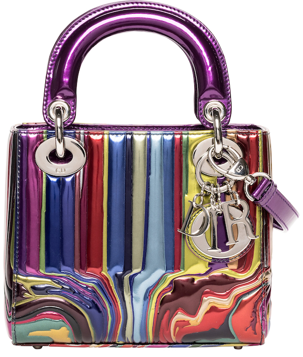 Christian Dior Multicolor Patent Leather Mini Lady Dior by Ian Davenport, estimated at $6,000-$8,000. Image courtesy of Heritage Auctions