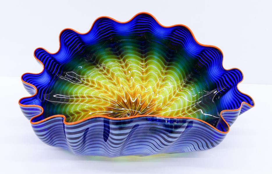  Dale Chihuly, ‘Ultramarine Blue Seaform with Red Orange Lip Wrap,’ estimated at $6,000-$9,000
