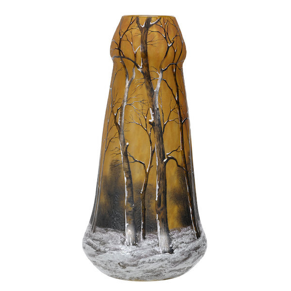 Signed Daum Nancy French cameo art glass vase, estimated at $2,000-$4,000
