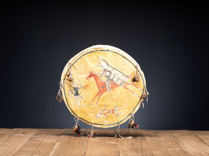 Southern Cheyenne painted hide shield, $53,125