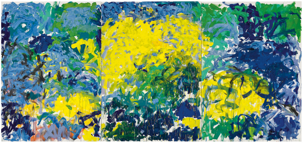  Joan Mitchell, ‘La Grande Vallee XIV (For a Little While),’ 1983. Oil on canvas, 280 by 600cm. Musee national d’art moderne, Centre Pompidou, Paris. © The estate of Joan Mitchell