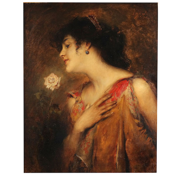 Leopold Schmutzler, ‘Woman with Rose,’ est. $4,000-$7,000