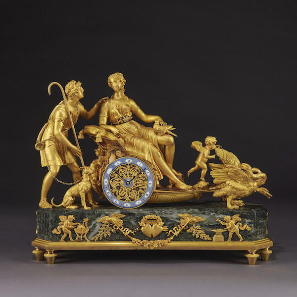 Empire ormolu and marble mantel clock, est. £40,000-£60,000. Image courtesy of Christie’s Images Ltd. 2022