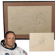 Circa-1990 sketch hand-drawn and signed by astronaut Neil Armstrong, depicting important elements of the Apollo 11 moon landing, estimated at $90,000-$110,000