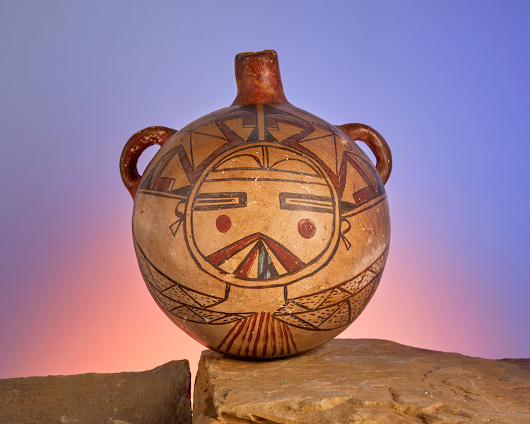 Hopi pottery canteen attributed to Nampeyo, estimated at $4,000-$6,000 