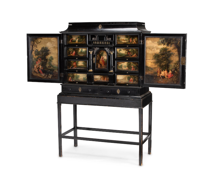 Continental hand-painted cabinet, $11,875