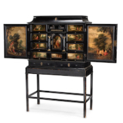 Continental hand-painted cabinet, $11,875