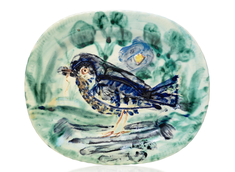 Pablo Picasso, ‘Oiseau mangeant un ver,’ est. £30,000-£50,000. Image courtesy of Christie’s Images Ltd. 2022