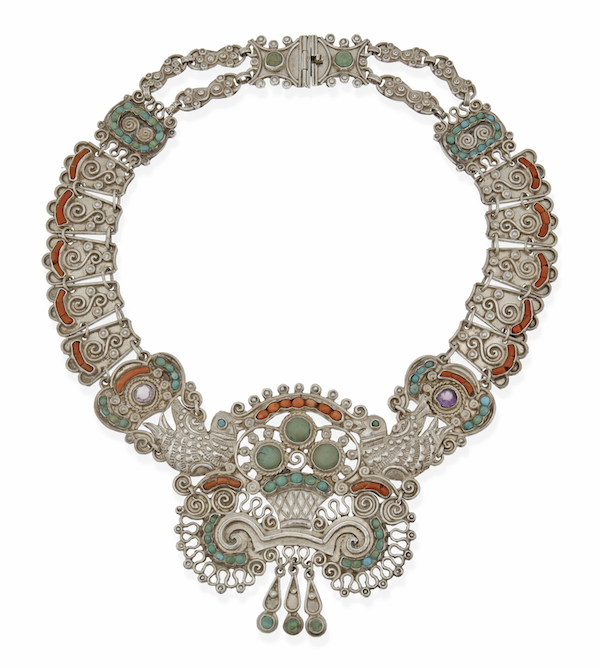 Matilde Poulat Matl silver and gem-set dove and basket necklace, $5,525