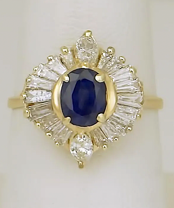  14K gold, sapphire and diamond ballerina ring, estimated at $3,000-$5,000