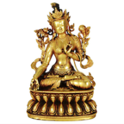 Tibetan gilt bronze Manjushri figure, est. $2,000-$3,000