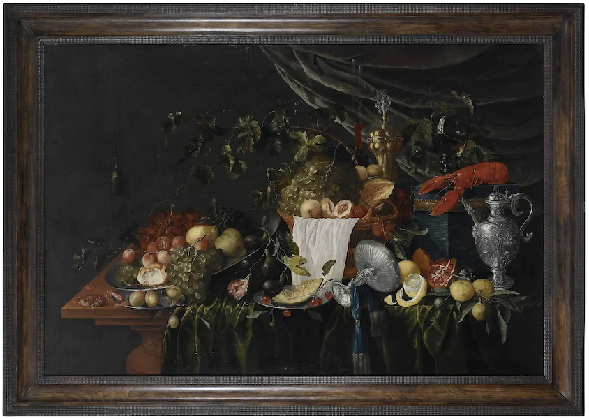W. Mertens still life, estimated at $100,000-$150,000. Image courtesy of Brunk Auctions and LiveAuctioneers