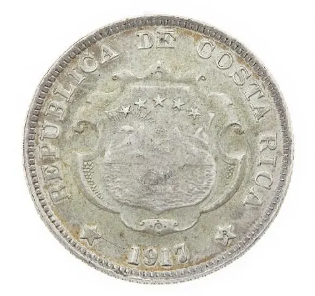 Costa Rica 1917 50 centavos coin, $18,150