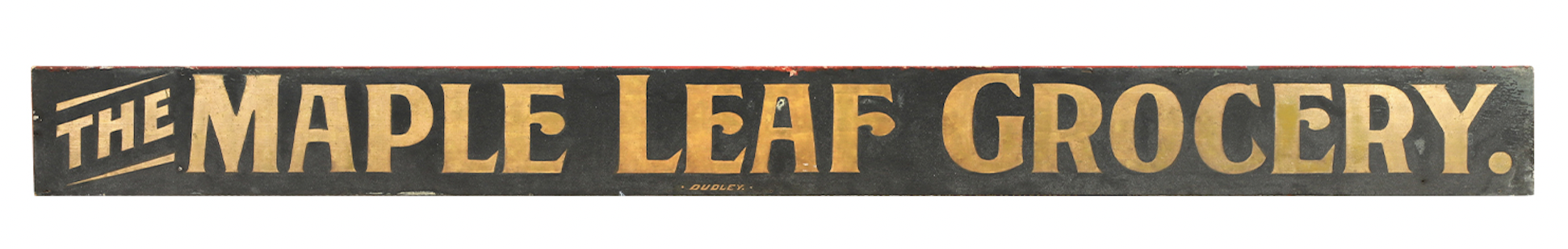 Circa-1900 painted sign for the Maple Leaf Grocery, estimated at CA$2,000-$3,500