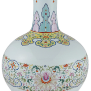 Chinese famille rose porecelain vase with Qianlong seal mark and of the period, $504,000