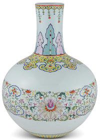 Chinese famille rose porecelain vase with Qianlong seal mark and of the period, $504,000