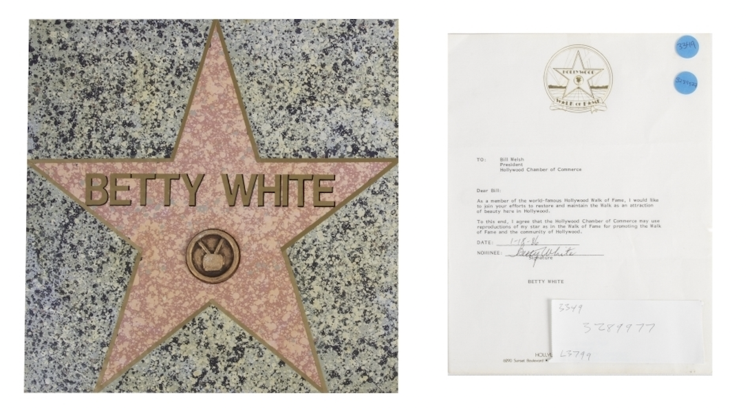 Framed plaque of Betty White’s Hollywood Walk of Fame star, $16,000