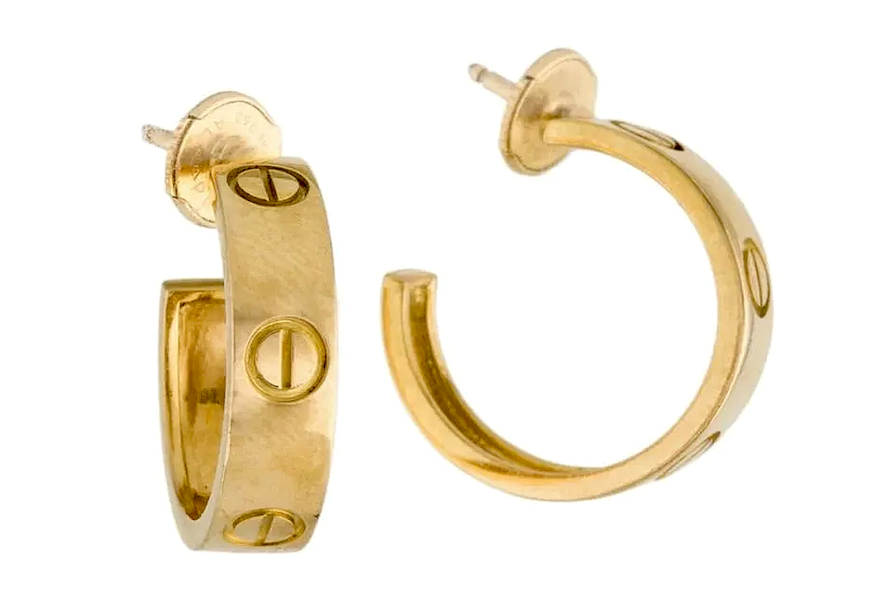  18K gold Cartier Love earrings, estimated at $3,000-$3,500