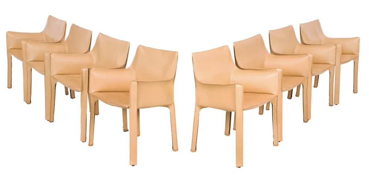Set of eight Mario Bellini Cab chairs, $10,625