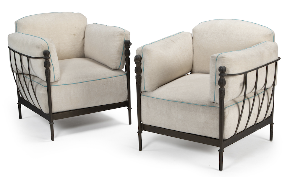 Two Michael Taylor Montecito outdoor garden armchairs, $7,150