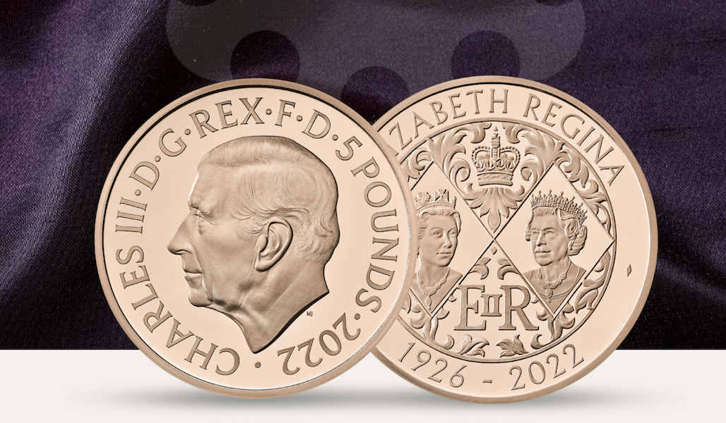 On October 3, the British Royal Mint will release a 5-pound coin depicting King Charles III on one side and his late mother, Queen Elizabeth II, on the other. Image courtesy of the Royal Mint