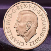 On September 30, the British Royal Mint unveiled the first coins that feature a portrait of King Charles III. Shown here is a 5-pound coin; a 50-pence coin picturing the monarch will enter circulation in December. Also, on October 3, a coin memorializing his late mother, Queen Elizabeth II, will be released. Image courtesy of the Royal Mint