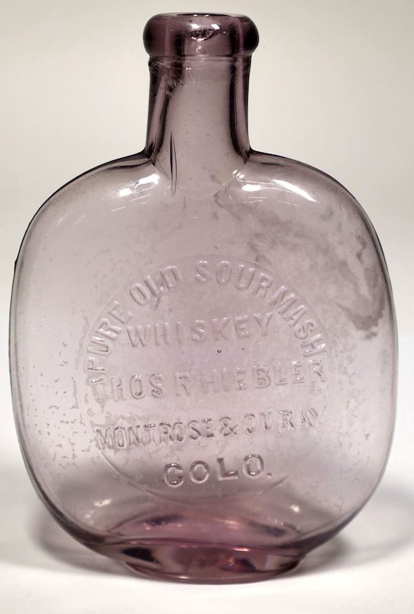 Circa-1895 Thos. R. Hiebler whiskey flask, $4,125