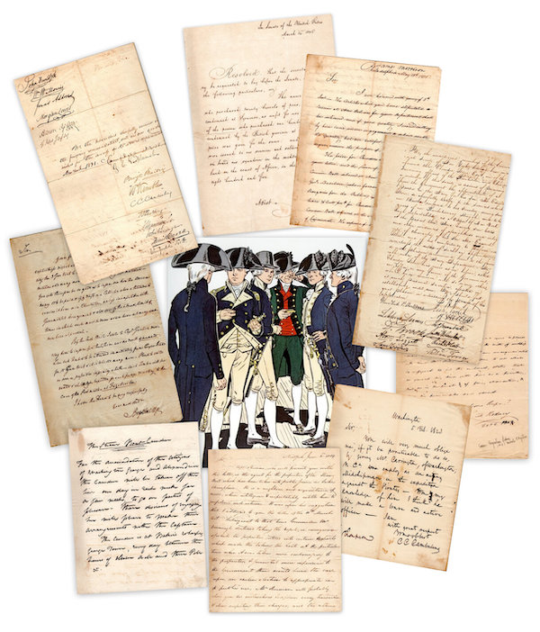Archive of documents dating to 1786-1851, covering the earliest days of the U.S. Navy, estimated at $10,000-$12,000