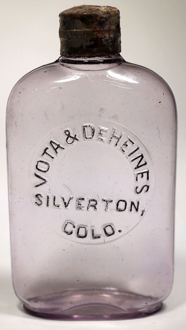  Circa-1898-1908 Vota & DeHeines pocket whiskey flask, $4,375