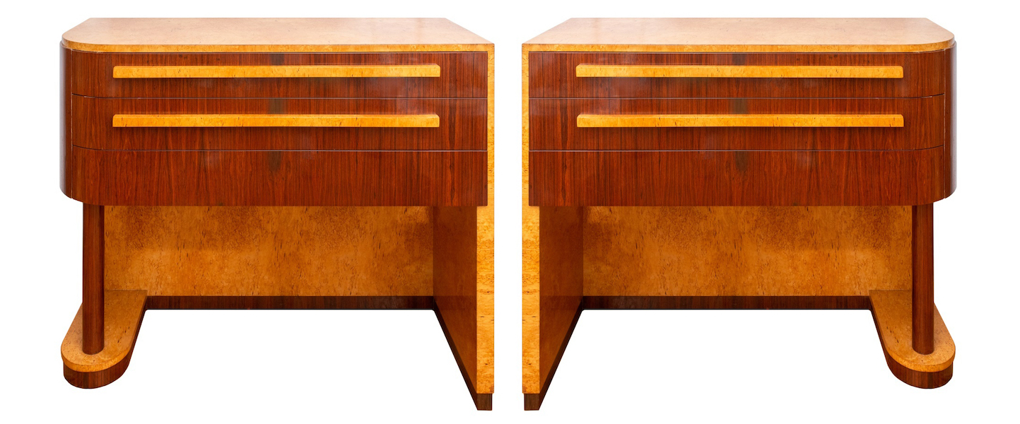 Donald Deskey Art Deco sideboard consoles, lots 99 and 100, each estimated at $8,000-$12,000