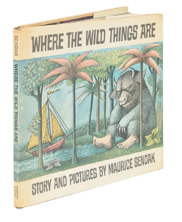 A 1963 inscribed first edition, first printing of Maurice Sendak’s ‘Where the Wild Things Are’ brought $9,001 plus the buyer’s premium in May 2018. Image courtesy of RR Auction and LiveAuctioneers.