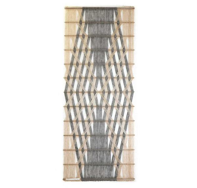 A Peter Collingwood macrogauze wall hanging achieved $23,023 plus the buyer’s premium in May 2022. Image courtesy of Sworders Fine Art Auctioneers and LiveAuctioneers.