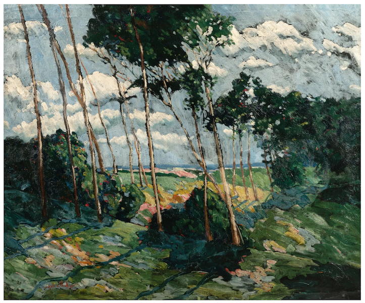 Hale Woodruff’s ‘Windblown Trees’ realized $22,500 plus the buyer’s premium in May 2022. Image courtesy of Hindman and LiveAuctioneers.